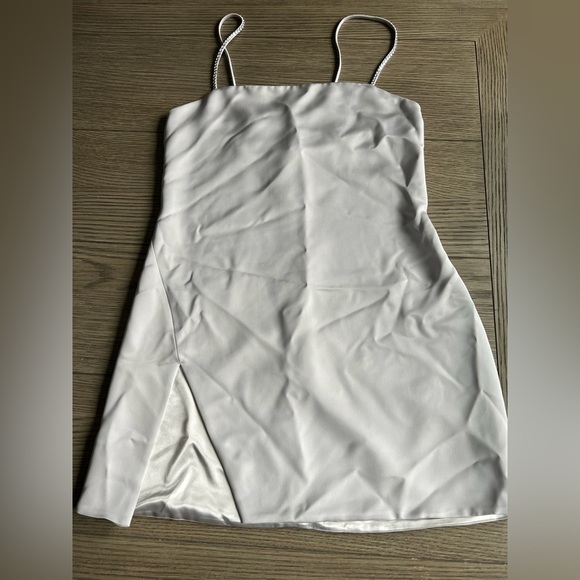 THE ATTICO Fujiko Satin Minidress in Silver sz US 8 IT 44 890$ - Picture 10 of 16